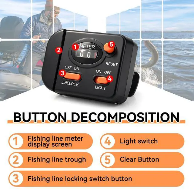 Alt view image 2 of 6 - Fishing Line Counter, Handheld Fish Finders with Digital Display Transducer Depth Finders Portable Fishing Tool for Spooling Trolling Jigging