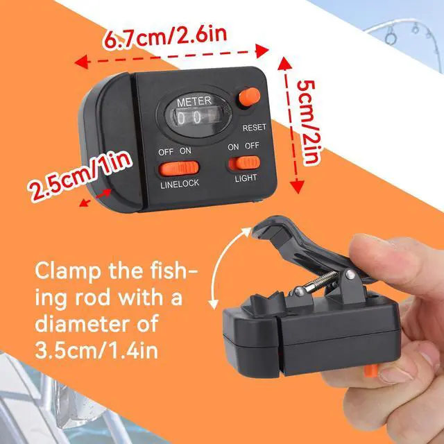 Alt view image 4 of 6 - Fishing Line Counter, Handheld Fish Finders with Digital Display Transducer Depth Finders Portable Fishing Tool for Spooling Trolling Jigging