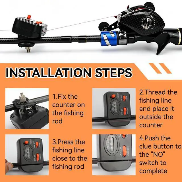 Alt view image 5 of 6 - Fishing Line Counter, Handheld Fish Finders with Digital Display Transducer Depth Finders Portable Fishing Tool for Spooling Trolling Jigging