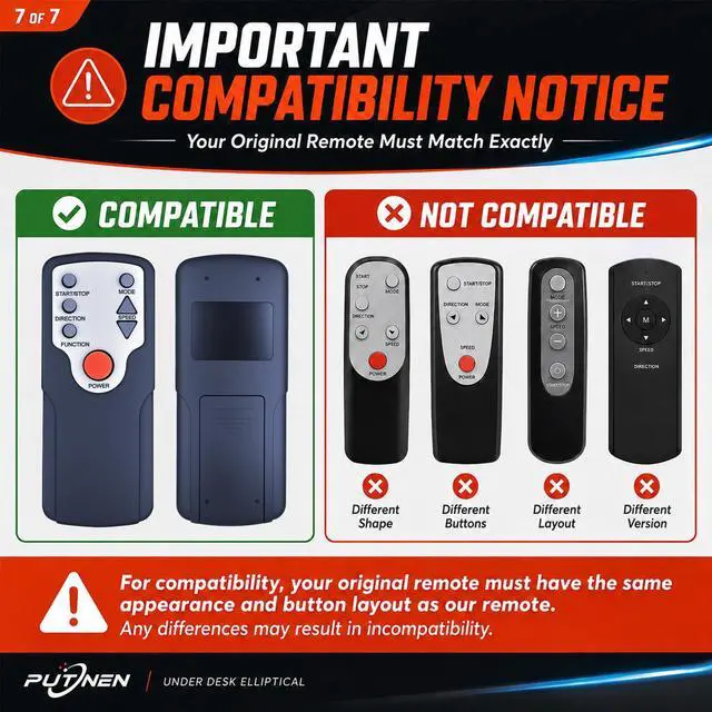Alt view image 3 of 7 - New Replacement Elliptical Machine Remote Control for CURSOR Fitness, DOMNIU, GEONEO, HJDFGSS, Medilax, Morelax, Putnen, Roylvan, VIVURN, Yagud Under Desk Elliptical Cross Trainer MF-H-01 D802 C5 S200