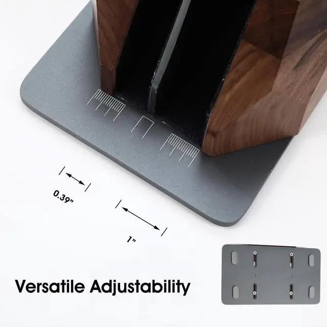 Alt view image 6 of 6 - Walnut Vertical Laptop Stand, Dual Slot Wood Laptop Holder for Desk | Wooden Width Adjustable for MacBook Pro/Air & Universal Laptops, American Black Walnut & Aluminum, Heavy Duty, Handcrafted