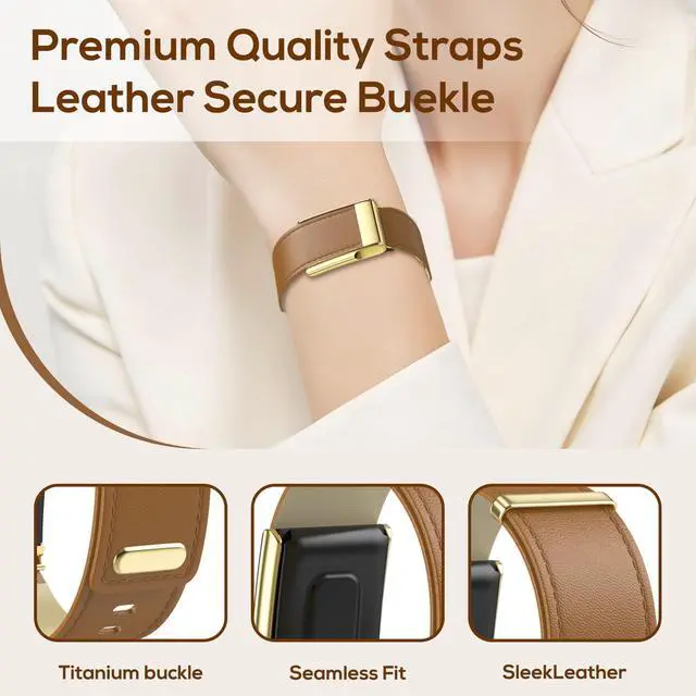 Alt view image 2 of 7 - Leather-Bands for Whoop-5.0 One/Peak/Life - Nobility Fashion Genuine Leather,Rugged Durable,Adjustable Replacement Comfortable Straps for Men Women(Not for Whoop 4.0/3.0)