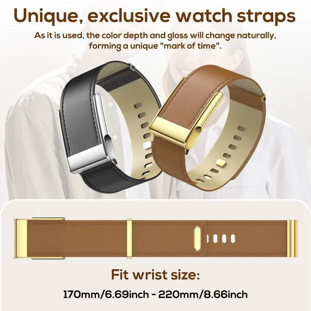 Alt view image 3 of 7 - Leather-Bands for Whoop-5.0 One/Peak/Life - Nobility Fashion Genuine Leather,Rugged Durable,Adjustable Replacement Comfortable Straps for Men Women(Not for Whoop 4.0/3.0)