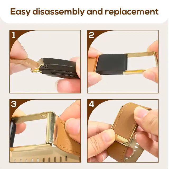 Alt view image 5 of 7 - Leather-Bands for Whoop-5.0 One/Peak/Life - Nobility Fashion Genuine Leather,Rugged Durable,Adjustable Replacement Comfortable Straps for Men Women(Not for Whoop 4.0/3.0)