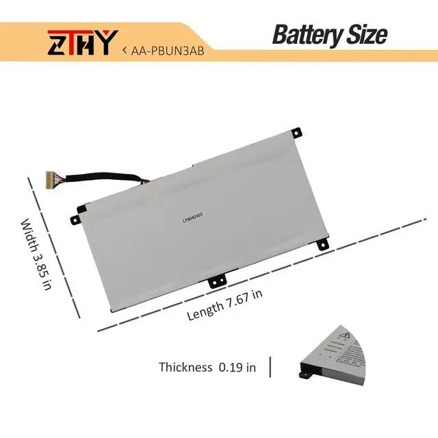 Alt view image 7 of 7 - AA-PBUN3AB AA-PBUN3QB Battery Replacement for Samsung NP300E4M NP500R5M | NP300E5K NP530E5M NP740U3M NP740U5M NP730QAA NP800G5M 7 Spin NP740U3L NP740U5L NP550XTA Odyssey NT500R5L NT760XBE 11.4V 43Wh