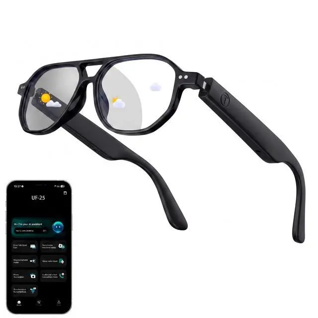 Main image of Aviator Smart Glasses for Men Women, Real-Time AI Translation | Fashion Bluetooth Audio Glasses, Photochromic Lenses, Hands-Free Calling/Music, Voice Assistant, Driving Travel & Daily Wear