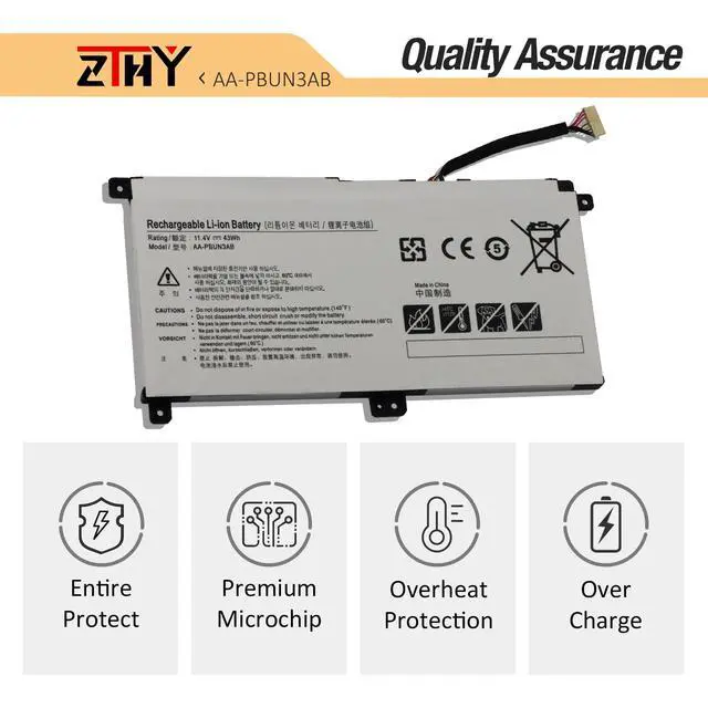 Alt view image 5 of 7 - AA-PBUN3AB AA-PBUN3QB Battery Replacement for Samsung NP300E4M NP500R5M | NP300E5K NP530E5M NP740U3M NP740U5M NP730QAA NP800G5M 7 Spin NP740U3L NP740U5L NP550XTA Odyssey NT500R5L NT760XBE 11.4V 43Wh