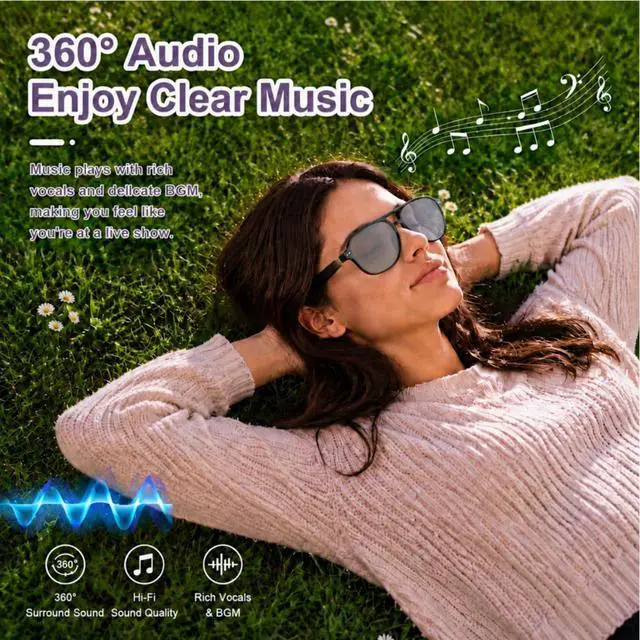 Alt view image 7 of 7 - Aviator Smart Glasses for Men Women, Real-Time AI Translation | Fashion Bluetooth Audio Glasses, Photochromic Lenses, Hands-Free Calling/Music, Voice Assistant, Driving Travel & Daily Wear