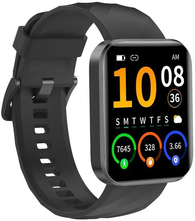 Main image of Smart Watches for Women Men with Bluetooth Phone Call Compatible with iPhone/Android Phones, 1.85" Fitness Tracker Heart Rate Monitor Sleep Tracker Pedometer 100+ Sports Tracker Watch Waterproof Black