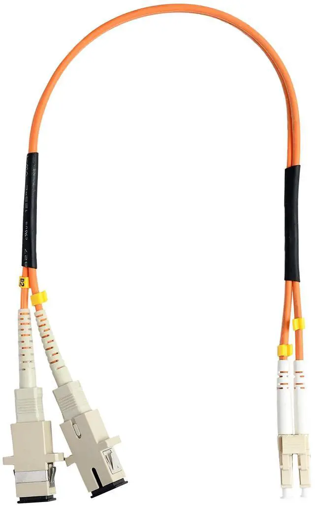 Main image of 1FT LC to SC Fiber Optic Adapter Cable Multimode OM1 62.5/125 Duplex, LC Male to SC Female Fiber Adapter Cable 0.3 Meter (1 FT)