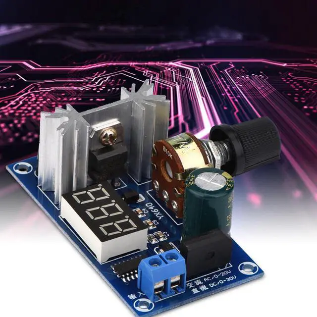 Alt view image 3 of 7 - Ac Dc Voltage Regulator Adjustable, LM317 2A Digital Display Adjustable Voltage Regulator for Converting Tension You Need, DC 3-30V AC 3-20V to DC 1.25V-28V Output Voltage