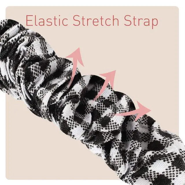 Alt view image 2 of 5 - 2 Pack, Compatible with Sanorum G56 Watches Band, 22mm Quick Release Scrunchie Strap Stretchy Cute Elastic Replacement Fabric Band Women