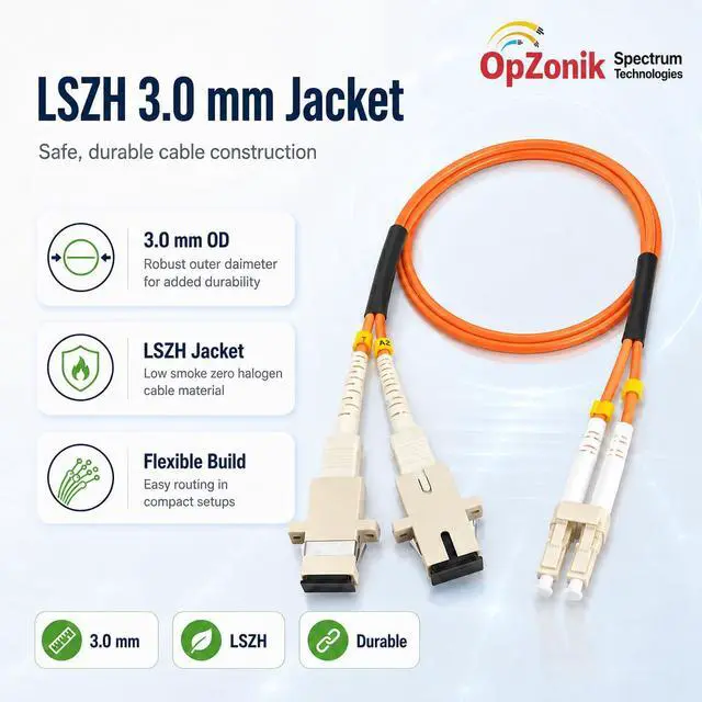 Alt view image 6 of 7 - 1FT LC to SC Fiber Optic Adapter Cable Multimode OM1 62.5/125 Duplex, LC Male to SC Female Fiber Adapter Cable 0.3 Meter (1 FT)
