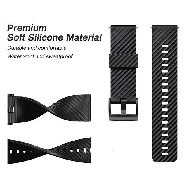 Alt view image 2 of 7 - Compatible with Suunto 7 Soft Silicone Band Suunto 9 Replacement Wristband for Men and Women Sports Watch Strap for Suunto 7/9 Baro/9 Spartan/9 GPS Watch band, Black