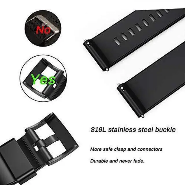 Alt view image 3 of 7 - Compatible with Suunto 7 Soft Silicone Band Suunto 9 Replacement Wristband for Men and Women Sports Watch Strap for Suunto 7/9 Baro/9 Spartan/9 GPS Watch band, Black