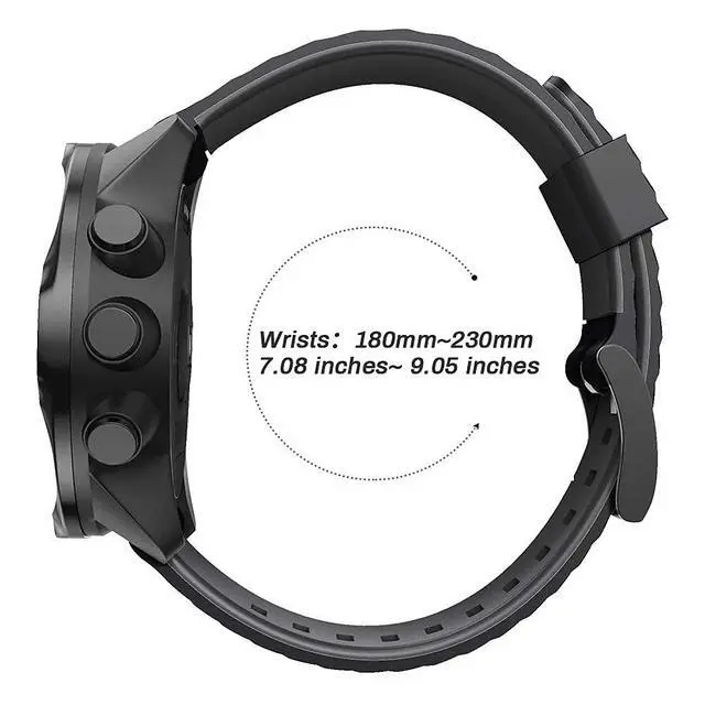 Alt view image 7 of 7 - Compatible with Suunto 7 Soft Silicone Band Suunto 9 Replacement Wristband for Men and Women Sports Watch Strap for Suunto 7/9 Baro/9 Spartan/9 GPS Watch band, Black