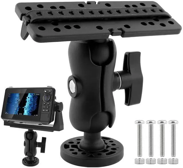 Main image of Fish Finder Mount Base with 4 Srews 4 Nuts, Universal 360° Rotation Ball-Mount Fish Finder Bracket, Electronic Holder for Marine Boat Kayak Pontoon Canoe