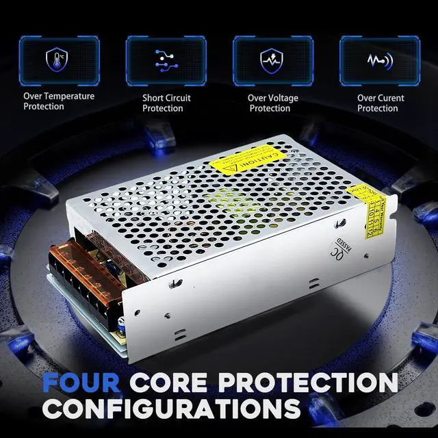 Alt view image 3 of 7 - 110V AC to DC 24V Converter 120V to 24V 8A 200W Power Supply | 8A 200W Switching Power Supply for LED Strip Motor Pump CCTV Camera System Car Stereo 3D Printer