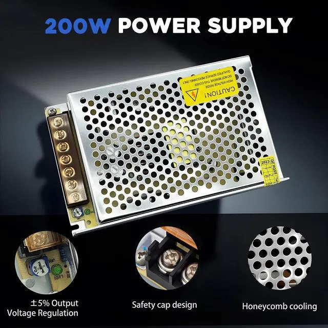 Alt view image 6 of 7 - 110V AC to DC 24V Converter 120V to 24V 8A 200W Power Supply | 8A 200W Switching Power Supply for LED Strip Motor Pump CCTV Camera System Car Stereo 3D Printer