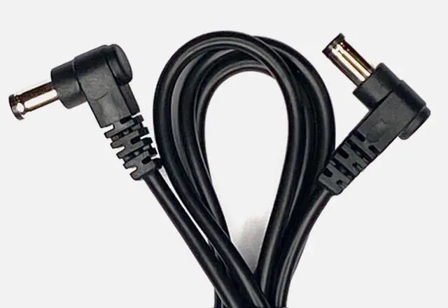 Alt view image 3 of 7 - (5) Pack 3 Foot Right Angle DC Power 5.5mm x 2.1mm Patch Cables Wire Male to Male