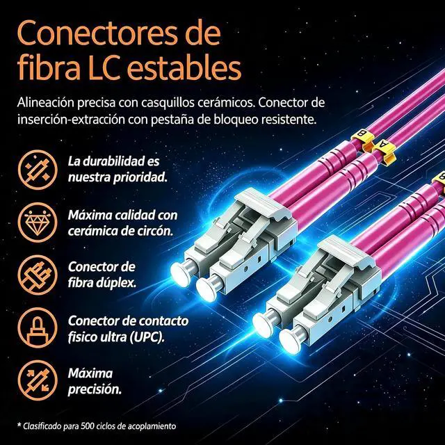 Alt view image 4 of 7 - OM4 LSZH LC-LC UPC Fiber Optic Patch Cord 20m/66ft Multimode Duplex | Magenta Fiber Optic Cables Flame-retardant 40GB/100GB Internet cable