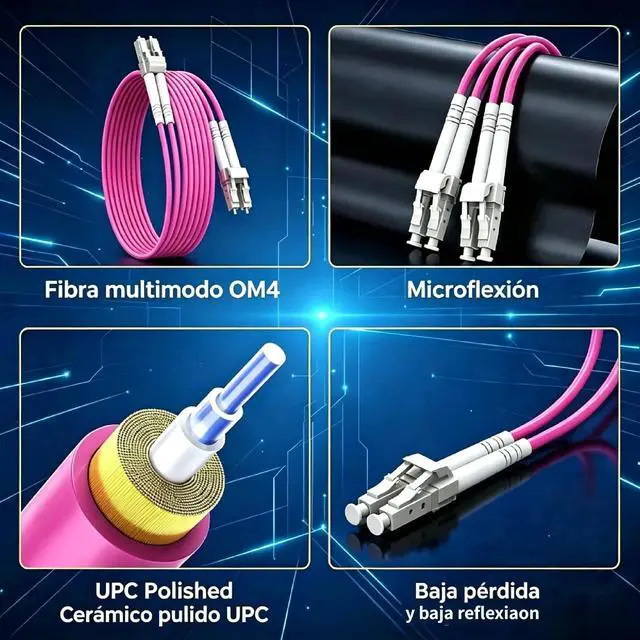 Alt view image 5 of 7 - OM4 LSZH LC-LC UPC Fiber Optic Patch Cord 20m/66ft Multimode Duplex | Magenta Fiber Optic Cables Flame-retardant 40GB/100GB Internet cable