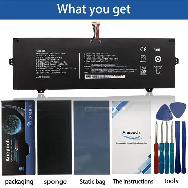 Alt view image 4 of 7 - AA-PBMN4VN Laptop Battery Replacement for Samsung Galaxy Book Pro 360 15 15.6" NP950XDB NP950XDB-KB1US NP950XDB-KA1US NP950XDB-KC5US NP950XDB-KC3US NP950QDB NP950QDB-KB1US 15.44V 67Wh 4405mAh