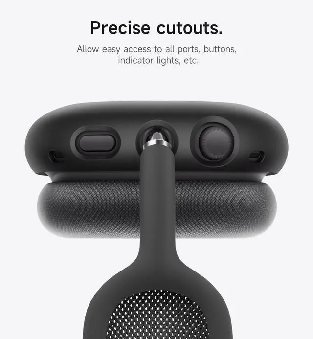 Alt view image 4 of 6 - for AirPods Max Case Cover, TPU Anti-Scratch Ear Cups Cover for AirPods Max Headphones, Rugged Shockproof Accessories Protective Cover for Apple AirPods Max - Black