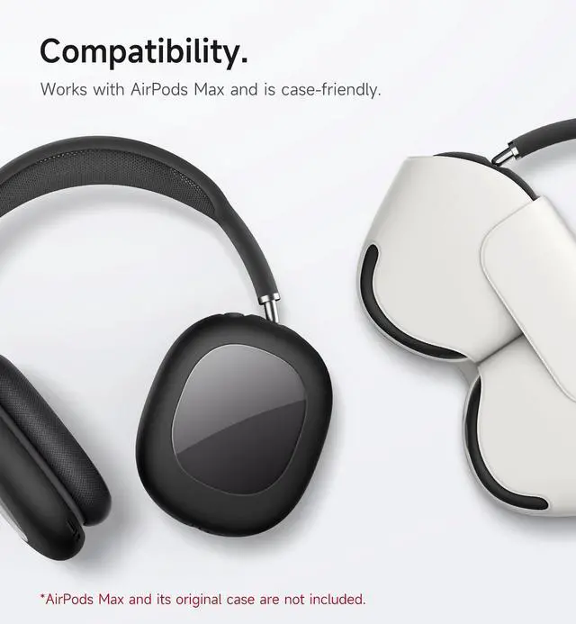 Alt view image 6 of 6 - for AirPods Max Case Cover, TPU Anti-Scratch Ear Cups Cover for AirPods Max Headphones, Rugged Shockproof Accessories Protective Cover for Apple AirPods Max - Black