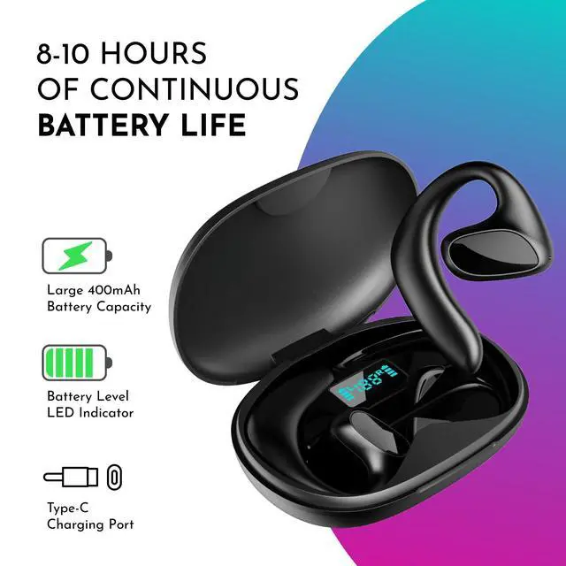 Alt view image 6 of 7 - AI Translation Earbuds Real Time - All Language Translator | Headphone Translating Earpiece Device - Wireless Bluetooth Offline Live Translate Earphone Interpreter Open Earpod (Black)