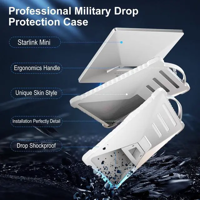 Alt view image 4 of 6 - Starlink Mini Cover Protective Case, Portable Shockproof Starlink Mini Accessories Silicone Protection Satellite Dish Gift Gear. White