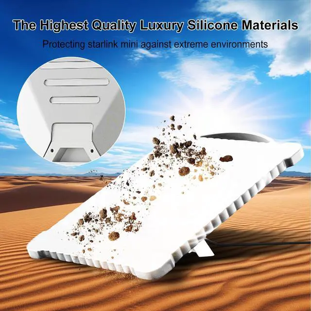 Alt view image 3 of 6 - Starlink Mini Cover Protective Case, Portable Shockproof Starlink Mini Accessories Silicone Protection Satellite Dish Gift Gear. White