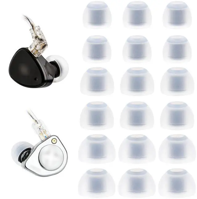 Main image of Replacement Ear Tips Compatible with SIMGOT EM6L, EW300 Earbuds | Soft Silicone Eartips with Portable Storage Box (9 Pairs, White, S/M/L)
