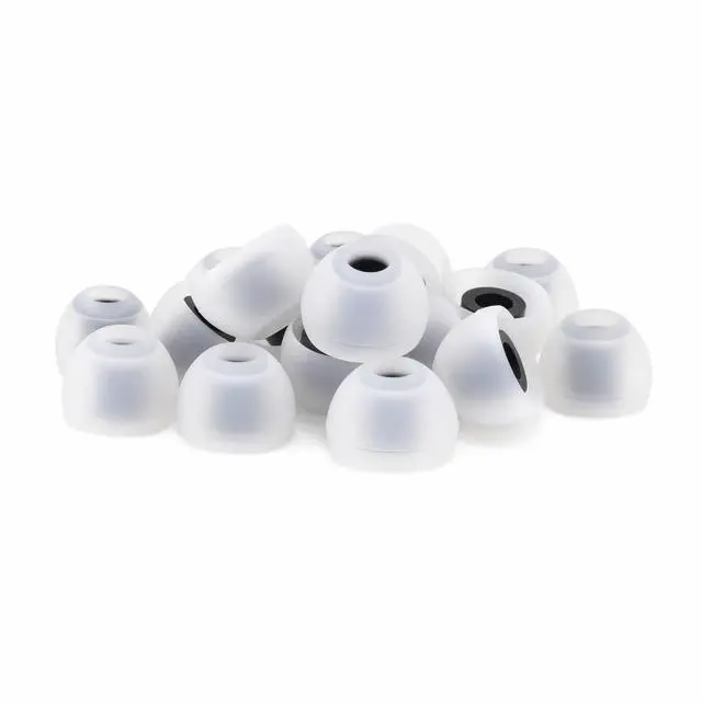 Alt view image 4 of 5 - Replacement Ear Tips Compatible with SIMGOT EM6L, EW300 Earbuds | Soft Silicone Eartips with Portable Storage Box (9 Pairs, White, S/M/L)