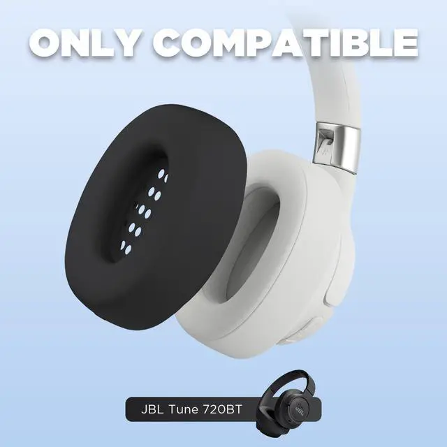 Alt view image 2 of 6 - for JBL Tune 720BT Ear Cushions Cover,Soft Silicone Protective Case Compatible with JBL Tune 720BT Headphone Earpad, Lightweight Durable Washable (Black)