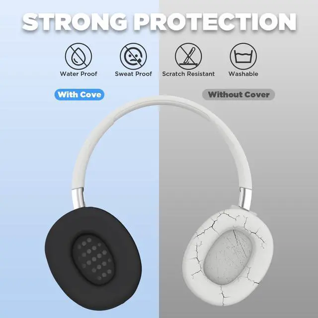 Alt view image 3 of 6 - for JBL Tune 720BT Ear Cushions Cover,Soft Silicone Protective Case Compatible with JBL Tune 720BT Headphone Earpad, Lightweight Durable Washable (Black)