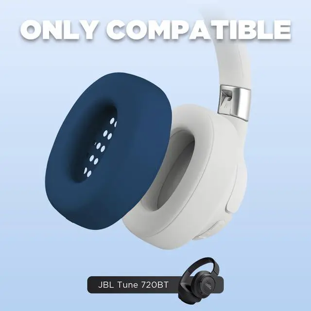 Alt view image 2 of 6 - for JBL Tune 720BT Ear Cushions Cover,Soft Silicone Protective Case Compatible with JBL Tune 720BT Headphone Earpad, Lightweight Durable Washable (Deep Blue)
