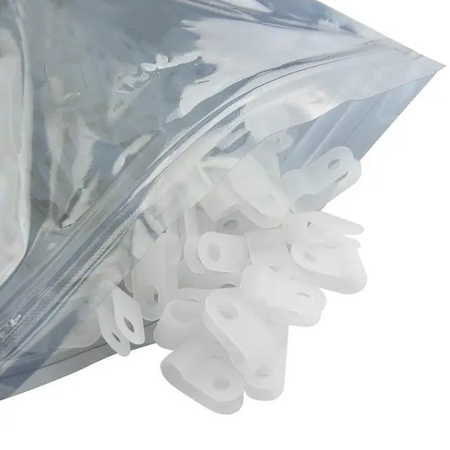 Alt view image 2 of 7 - 400pcs White Nylon R-Type Cable Clamps Fastener for 1/4 Inch (6.35mm) Dia Wire Tube Plastic Wire Cord Clip Fixer for Wire Management