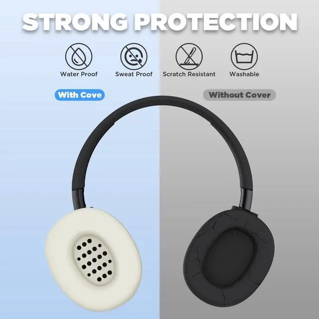 Alt view image 3 of 6 - for JBL Tune 720BT Ear Cushions Cover,Soft Silicone Protective Case Compatible with JBL Tune 720BT Headphone Earpad, Lightweight Durable Washable (Beige)