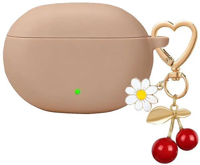 Main image of for Beats Studio Buds Case/Studio Buds Plus Case Cover,Soft Silicone Cover Protective with Cute Cherry Daisy Flower Charm Keychain for Beats Studio Buds+ Earbuds Charging Case Milk Tea