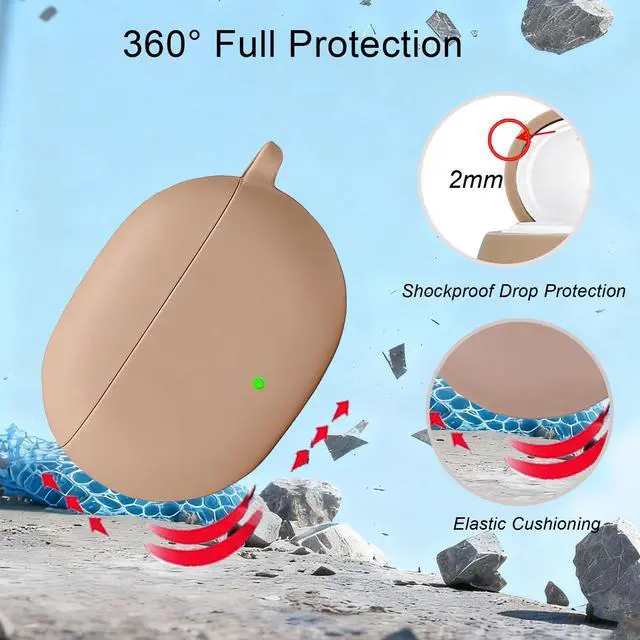 Alt view image 3 of 6 - for Beats Studio Buds Case/Studio Buds Plus Case Cover,Soft Silicone Cover Protective with Cute Cherry Daisy Flower Charm Keychain for Beats Studio Buds+ Earbuds Charging Case Milk Tea