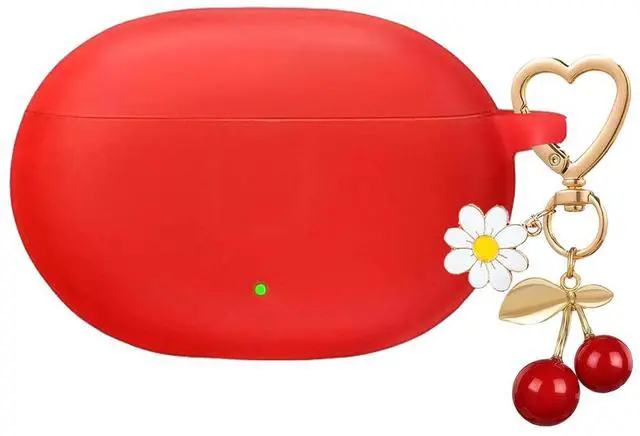 Main image of for Beats Studio Buds Case/Studio Buds Plus Case Cover,Soft Silicone Cover Protective Case with Cute Cherry Daisy Flower Charm Keychain for Beats Studio Buds+ Earbuds Charging Case Red