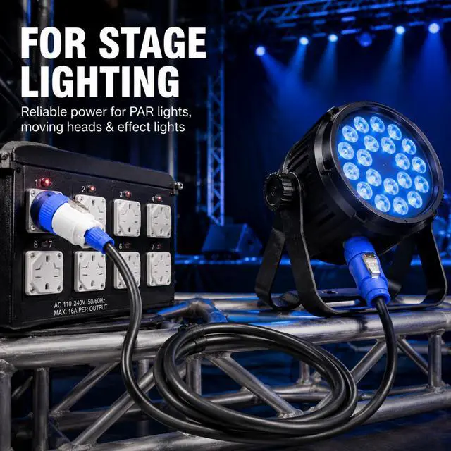 Alt view image 3 of 7 - PowerCon Input to Output Cable 12AWG OFC 20A 3 Pin NAC3FCA to NAC3FCB Twist-Lock IP65 Waterproof Extension Cable for Stage Light Beam Moving Head LED Screen 3FT