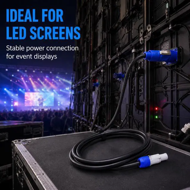 Alt view image 6 of 7 - PowerCon Input to Output Cable 12AWG OFC 20A 3 Pin NAC3FCA to NAC3FCB Twist-Lock IP65 Waterproof Extension Cable for Stage Light Beam Moving Head LED Screen 3FT
