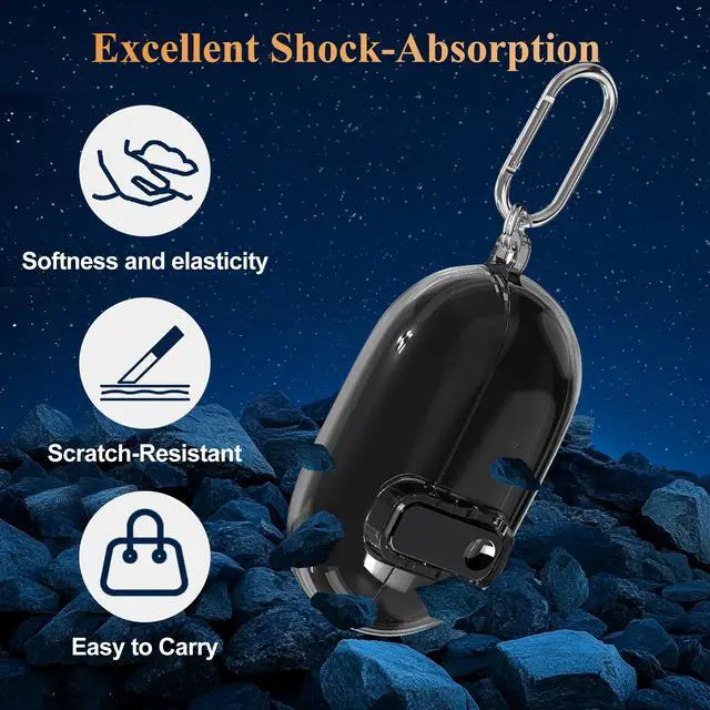 Alt view image 3 of 7 - Clear Shockproof TPU Case Compatible with Beats Solo Buds 2024, Anti-Yellowing Protective Cover for Beats Solo Buds Case with Secure Lock & Carabiner - Clear Black