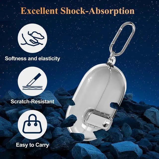 Alt view image 2 of 7 - Clear Shockproof TPU Case Compatible with Beats Solo Buds 2024, Anti-Yellowing Protective Cover for Beats Solo Buds Case with Secure Lock & Carabiner (Clear)