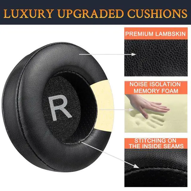Alt view image 4 of 6 - Lambskin Earpads for AKG K52/K92/K240/K550 - Black | for AKG Pro Audio K52/K72/K92/M220/K240/K241/K242/K271/K272/K340/K550/K550 MKII/K550 MKIII/K551/K553/K553 MKII/K553 Pro