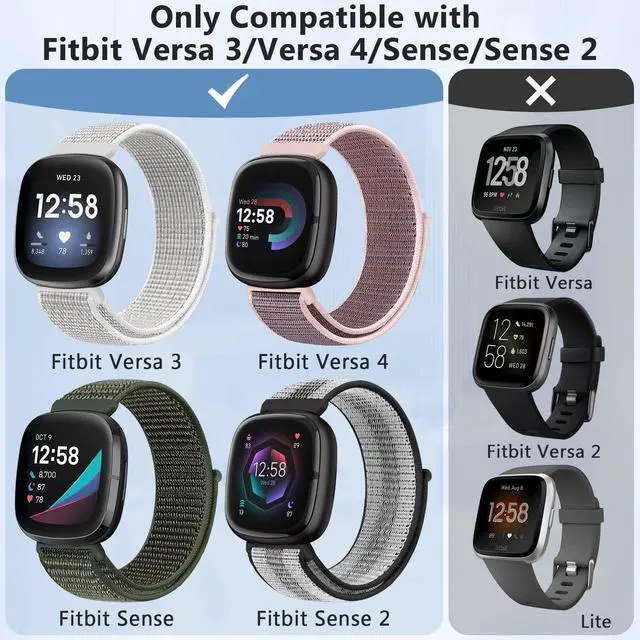 Alt view image 5 of 6 - Braided Magnetic Nylon Bands Compatible with Fitbit Versa 4/Versa 3/Sense/Sense 2,Comfortable Breathable Sprots Nylon Watch Strap Replacement for Women Men