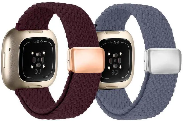 Main image of Braided Magnetic Nylon Bands Compatible with Fitbit Versa 4/Versa 3/Sense/Sense 2,Comfortable Breathable Sprots Nylon Watch Strap Replacement for Women Men
