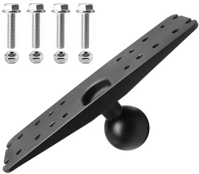 Main image of D Size 2.25" Ball Fish Finder Mount Plate for 9" to 16" Screen | Heavy duty aluminum. Compatible with Garmin Lowrance Humminbird and RAM D size arms. Hardware included